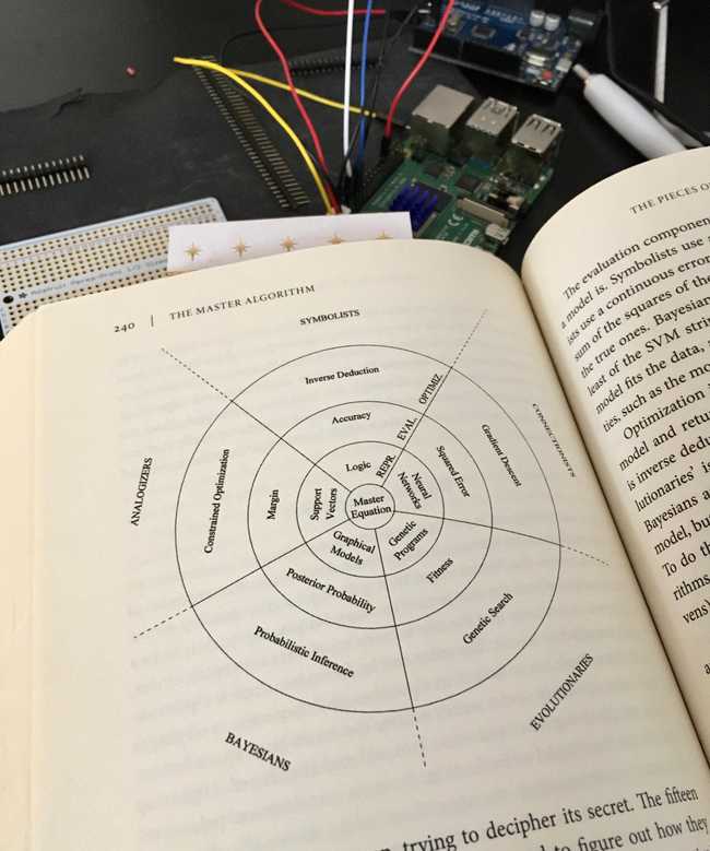 Page 240 of the book shows the main diagram, The Five Tribes of Machine Learning: Analogizers, Symbolists, Connectionists, Evolutionaries, Bayesians.